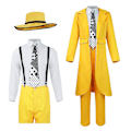 Miniatyrbilde 1 av 5: The Mask Jim Carrey Gul Kostyme Cosplay Kostyme Herre Uniform Klesett XL