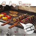 Miniatyrbillede 1 af 5: Firkantet grillnet 2-delt rustfrit stål grillnet, bærbar grilltang, udendørs grillværktøj, køkkentilbehør