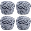 Miniatyrbild 1 av 5: Stickgarn 4x Stickgarn för Virkning, Mjukt Chunky Garn för Garnprojekt grey
