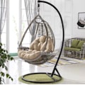 Miniatyrbilde 4 av 5: Innendørs hage hengende eggstol hengekøye stol sete tykk pute puter, 120x80cm green