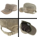 Miniatyrbild 2 av 5: Unisex Herr Dam Fritid Bomull För Army Flat Top Cadet Cap Army Green