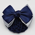 Miniatyrbild 2 av 5: 1/2/3/5 tyg lätt att bära Elastiska hårnät för moderiktiga Two Bows-black 1Set