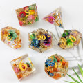 Miniatyrbild 5 av 5: 1/2/3/5 7x polyedriska tärningar Set Transparent Flower Graved Game 1Set
