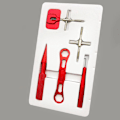 Miniatyrbild 3 av 5: Reparationsverktygssats för fiskerullar Slitstark metall Multi för utomhusbruk Red