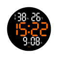 Miniatyrbild 2 av 5: LED elektronisk klocka Fjärrkontroll Väggklocka för hemmet Orange White 11 inch
