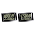 Miniatyrbild 1 av 5: 1/2 Digital Väckarklocka Nattställ Timer 12/24H Timing Vägg Silver Black 2PCS