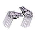 Miniatyrbild 4 av 5: 1/2/3/5 Epaulets tofs axelbrädor Legering för kläder Silver 6.7x11cm 5Set