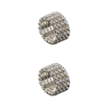 Miniatyrbild 3 av 5: 1/2/3/5 Stretch Crystal Ring Utsökt inläggning för Elegant silver 4 rows 2PCS