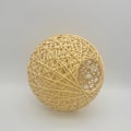 Miniatyrbild 5 av 5: Vävd Pendelljusskärm Lampbur Rottingkula Lampskärm för Yellow 15cm