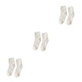 Miniatyrbild 3 av 5: 1/2/3/5 10 stycken extra tjocka och elastiska mjuka strumpor White 3PCS