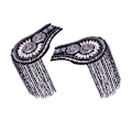 Miniatyrbild 1 av 5: 1/2/3/5 Epaulets tofs axelbrädor Legering för kläder Silver Black 6.7x11cm 1Set