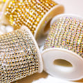 Miniatyrbild 5 av 5: 1/2 DIY Crystal 10 Yard Rhinestone Close Chain Clear Trim sömnad Silver 10m 1Set