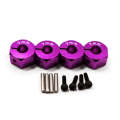 Miniatyrbild 1 av 5: RCGOFOLLOW 2st Mässing Stark Hjul Hexmontering För 1/18 Adapter Purple