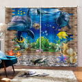 Miniatyrbild 2 av 5: 1/2 Digital Printing 3D Gardindraperier för vardagsrummet i sovrummet Undersea 1Set