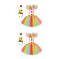 Miniatyrbild 3 av 5: 1/2/3 Barn Tjej Clown Kostym Mesh Tutu Klänning Outfits med topp Size M 2Set