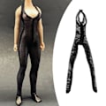 Miniatyrbild 2 av 5: 1/2/3 1:12 Jumpsuit Kläder för kvinnor för HT Action Figure Kläder Black 13.6cm 1Set