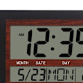 Miniatyrbild 5 av 5: 1/2 Digital Väckarklocka Nattställ Timer 12/24H Timing Vägg deep wood grain 1 Pc