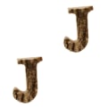 Miniatyrbild 2 av 5: 1/2/3/5 Handgjorda träbokstäver Dörrnummer Alfabetbokstav letter J 2Set