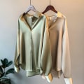 Miniatyrbild 3 av 5: Kvinnor Button-up skjorta Arbetar Lapel Blus Kläder Kläder Black 2XL