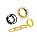 Miniatyrbild 5 av 5: 1/2/3/5 14T Single Speed ​​Svänghjul Adapter Kassett distanser gold 14T 2PCS