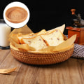 Miniatyrbild 4 av 5: 1/2 flätad vävd rund Snack Fruktskål Rotting matbricka 25x5cm 1Set