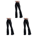 Miniatyrbild 4 av 5: 1/2/3 kvinnor vid ben jeans med hög midja byxor Höftlyftande Stretch Black 2XL 3PCS