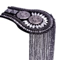 Miniatyrbild 2 av 5: 1/2/3/5 Epaulets tofs axelbrädor Legering för kläder Silver Black 6.7x11cm 1Set