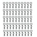 Miniatyrbild 5 av 5: 1/2/3/5 RC Body Shell Clips R Shape för 1/10 RC racingbil black length 24mm 1Set