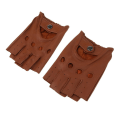 Miniatyrbild 4 av 5: 1/2/3/5 Retro PU eather Men Fingerless Driving Cykelhandskar Brown Button L 5Set