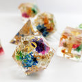 Miniatyrbild 4 av 5: 1/2/3/5 7x polyedriska tärningar Set Transparent Flower Graved Game 1Set
