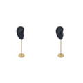 Miniatyrbild 3 av 5: 1/2/3 Örhänge Display Stand Human Ear Model Stud Holder Showcase Right Ear Black Height: 18cm 2Set