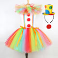Miniatyrbild 5 av 5: 1/2/3 Barn Tjej Clown Kostym Mesh Tutu Klänning Outfits med topp Size S 1Set