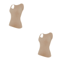 Miniatyrbild 1 av 5: 1/2/3 Damväst Fitness Bröststöd Toppar Andas Skin Color S 2PCS
