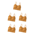 Miniatyrbild 3 av 5: 1/2/3/5 Dam Tank Crop Top BH Sexiga Underkläder Underkläder Bralette Orange 5PCS