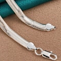 Miniatyrbild 2 av 5: 1/2/3/5 Statement-Making Silver Flat Snake Chain Halsband silver 45cm 1Set
