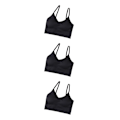 Miniatyrbild 1 av 5: 1/2/3/5 Dam Tank Crop Top BH Sexiga Underkläder Underkläder Bralette Black 3PCS