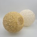 Miniatyrbild 3 av 5: Vävd Pendelljusskärm Lampbur Rottingkula Lampskärm för Yellow 15cm
