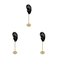Miniatyrbild 4 av 5: 1/2/3 Örhänge Display Stand Human Ear Model Stud Holder Showcase Left Ear Black Height: 18cm 3Set