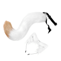 Miniatyrbild 1 av 5: För Fox Ears and Tail Cat Ear Pannband Huvudbonader för festbal White 50cm
