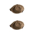 Miniatyrbild 3 av 5: 1/2 Andas Herr Newsboy Hat Mjuk 8 Panels Huvudbonad för hösten Brown 4XL 2Set