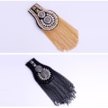 Miniatyrbild 5 av 5: 1/2/3/5 Epaulets tofs axelbrädor Legering för kläder Black 6.7x11cm 5Set