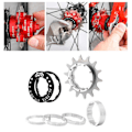 Miniatyrbild 2 av 5: 1/2/3/5 14T Single Speed ​​Svänghjul Adapter Kassett distanser silver 14T 1 Pc