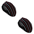Miniatyrbild 3 av 5: 1/2 Kock Hatt Spis Cap Servitör Baker Head Wrap Restaurang Arbete Red Stripe 56-60cm 2Set