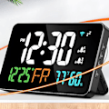 Miniatyrbild 4 av 5: Elektronisk väckarklocka bord med justerbar ljusstyrka digital Orange lamp mirror