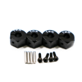 Miniatyrbild 1 av 5: RCGOFOLLOW 2st Mässing Stark Hjul Hexmontering För 1/18 Adapter Black