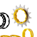 Miniatyrbild 2 av 5: 1/2/3/5 14T Single Speed ​​Svänghjul Adapter Kassett distanser gold 14T 1 Pc