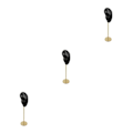 Miniatyrbild 1 av 5: 1/2/3 Örhänge Display Stand Human Ear Model Stud Holder Showcase Left Ear Black Height: 18cm 3Set