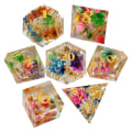Miniatyrbild 5 av 5: 1/2/3/5 7x polyedriska tärningar Set Transparent Flower Graved Game 5Set