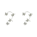 Miniatyrbild 1 av 5: 1/2/3/5 Clip Earring För Butterfly Ear Cuff Clip för Daily Silver Left 5.2cm 2Set