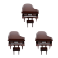 Miniatyrbild 1 av 5: 1/3 Mini Piano Modell Dekorativt trä+plast för födelsedag Brown 10 x 7 x 8 cm 3Set
